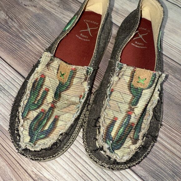 Twisted X Eco Girls Size 1 M Dust Cactus Print - Picture 1 of 8